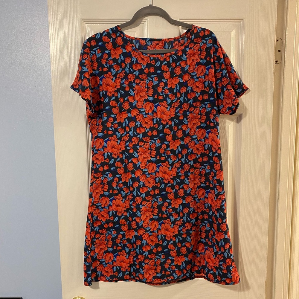 Shein floral shift dress L